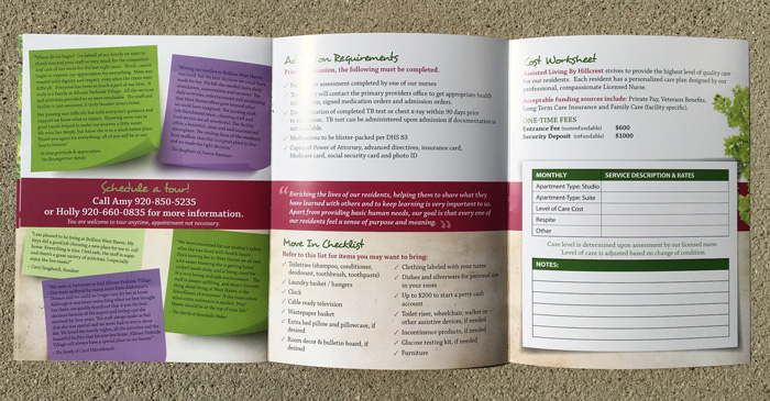 Hillcrest Stapled Trifold Inside